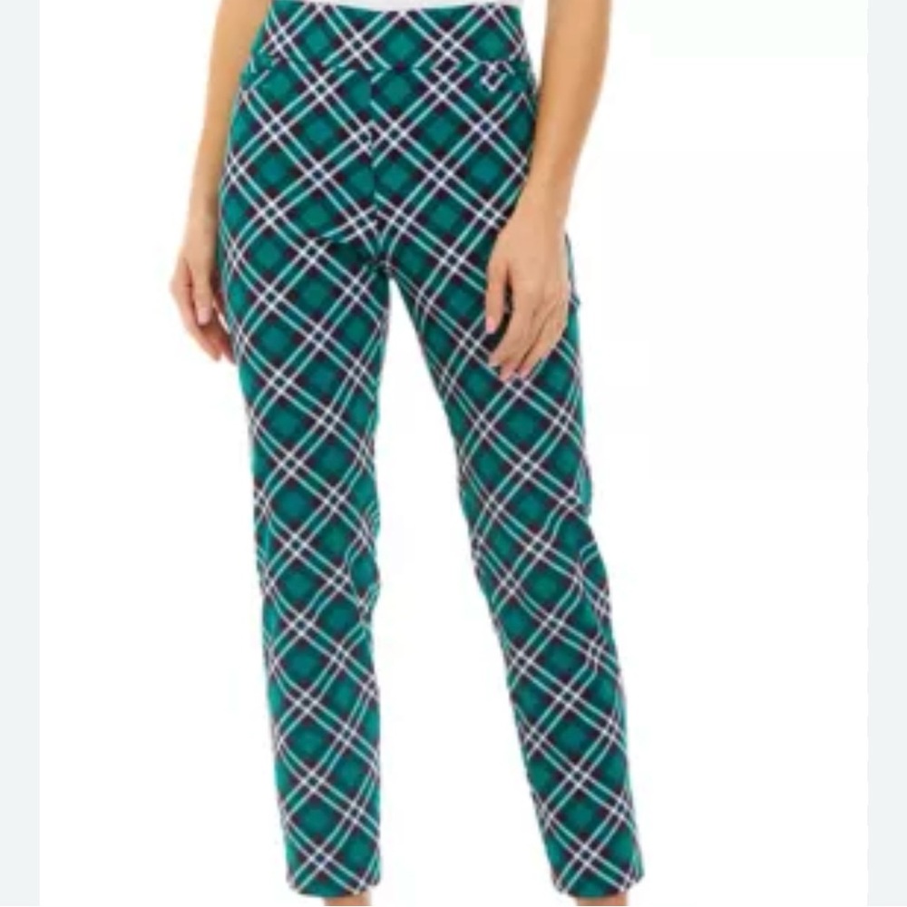 Kim Rogers Millennium Pants NWT 16P Green Plaid